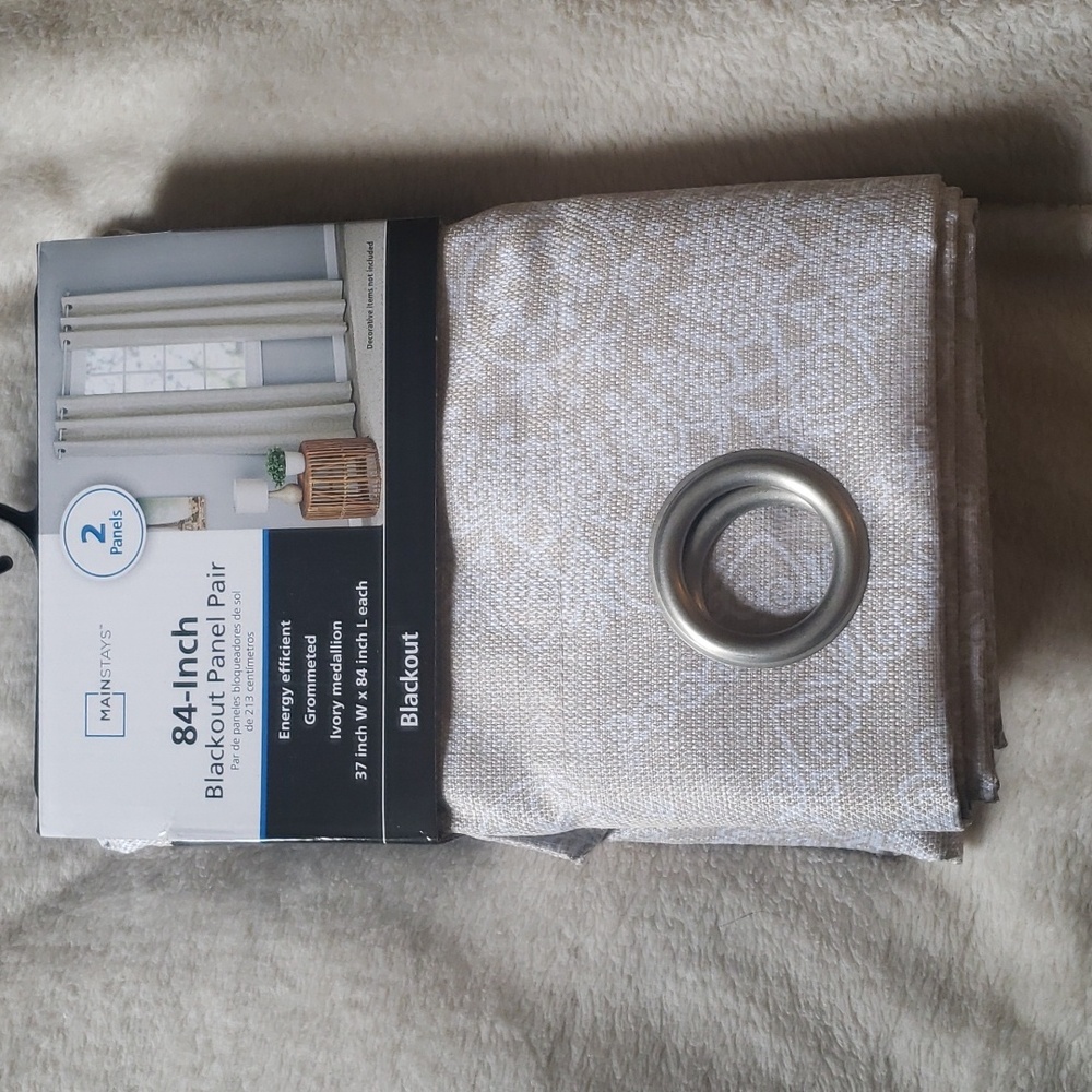 Mainstays 84 inch Blackout Panel Curtains Medallion